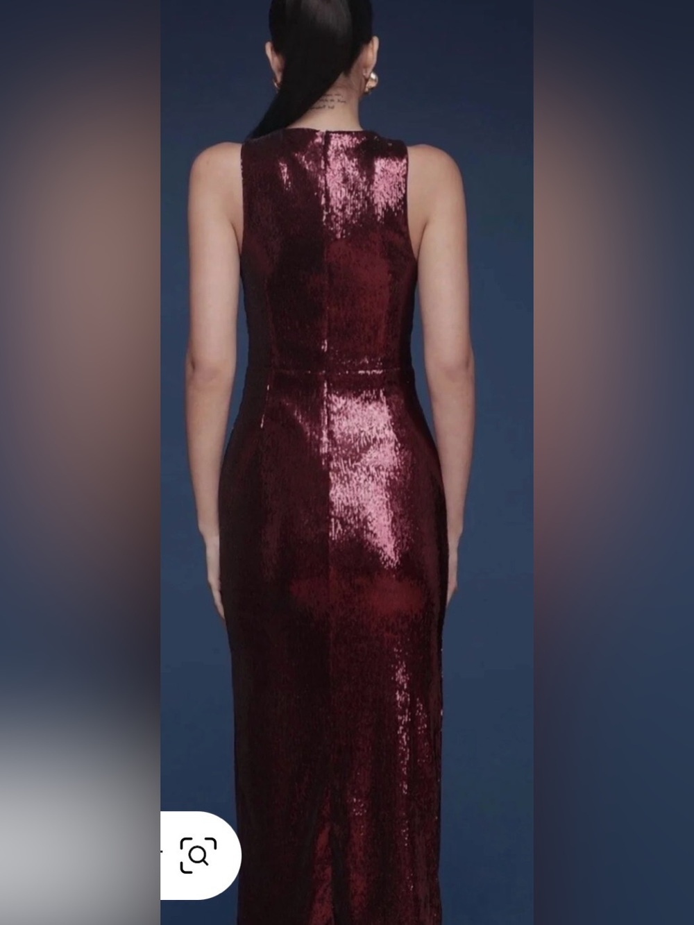 Avec Les Filles Sequin Maxi Rosette Detail, High Slit Burgundy Size 10 Gown. NWT - Picture 3 of 12